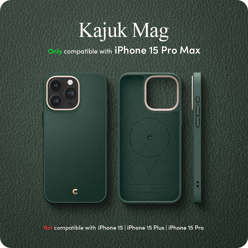 Spigen Cyrill Kajuk Mag MagSafe - Etui do iPhone 15 Pro Max (Forest Green)