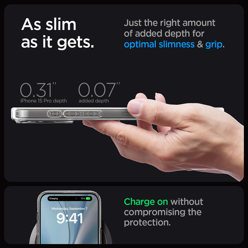 Spigen Ultra Hybrid Mag MagSafe - Etui do iPhone 15 Pro (Carbon Fiber)