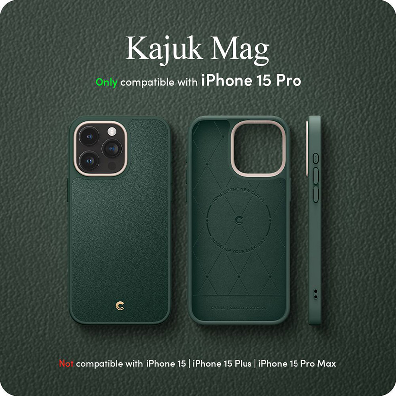 Spigen Cyrill Kajuk Mag MagSafe - Etui do iPhone 15 Pro (Forest Green)