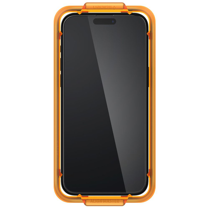 Spigen Alm Glass FC 2-Pack - Szkło hartowane do iPhone 15 Pro 2 szt (Czarna ramka)