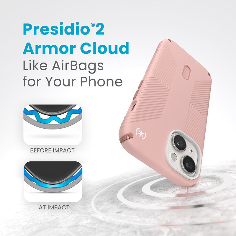Speck Presidio2 Grip ClickLock & MagSafe - Etui iPhone 15 / iPhone 14 / iPhone 13 (Dahlia Pink / Rose Copper)