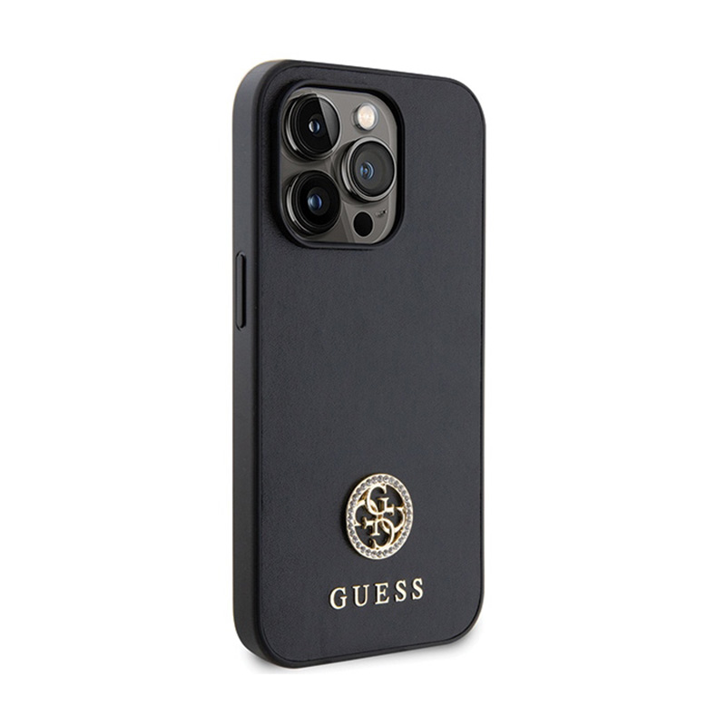 Guess 4G Strass Metal Logo - Etui iPhone 15 Pro (czarny)