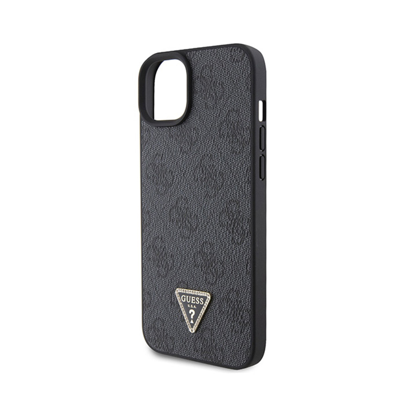 Guess Leather 4G Triangle Strass - Etui iPhone 15 (czarny)