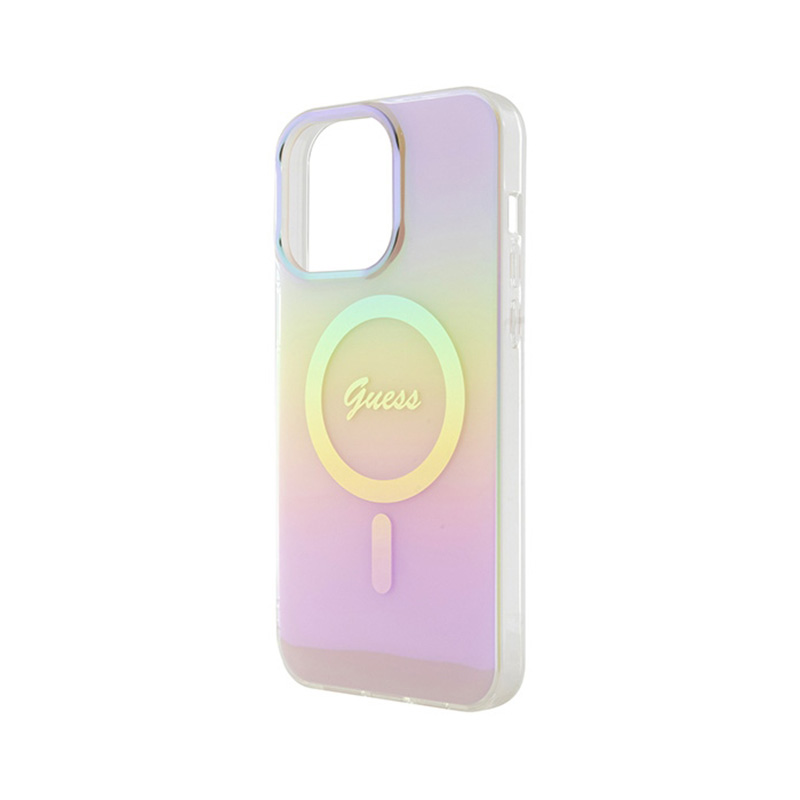 Guess IML Iridescent MagSafe - Etui iPhone 15 Pro Max (różowy)