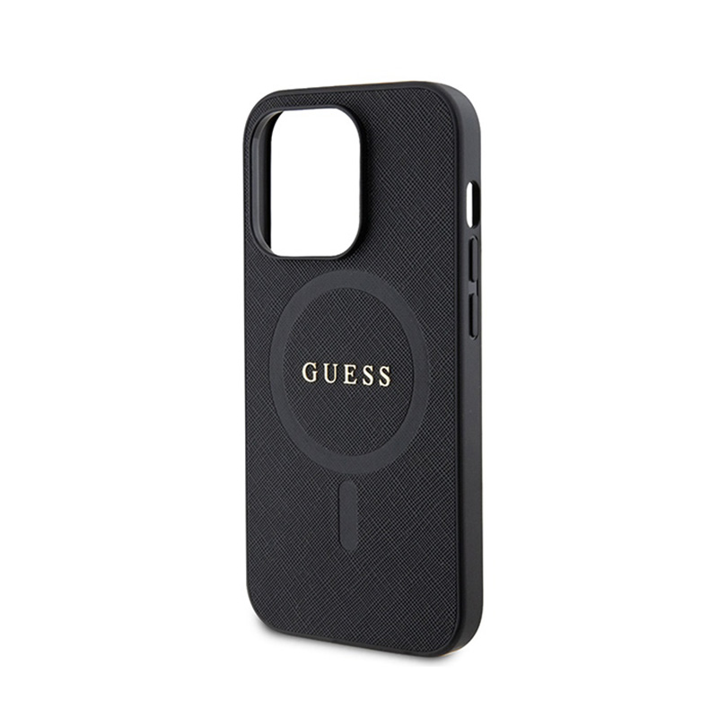 Guess Saffiano MagSafe - Etui iPhone 15 Pro Max (czarny)