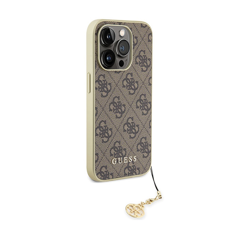 Guess 4G Charms Collection - Etui iPhone 15 Pro (brązowy)