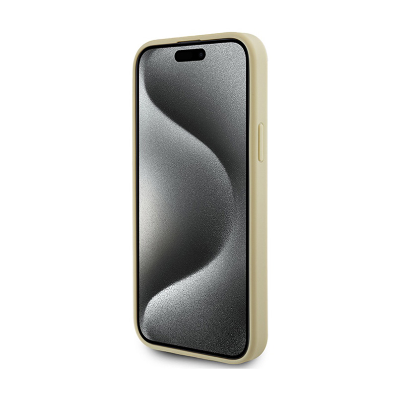Guess 4G Strass Metal Logo - Etui iPhone 15 Plus (złoty)
