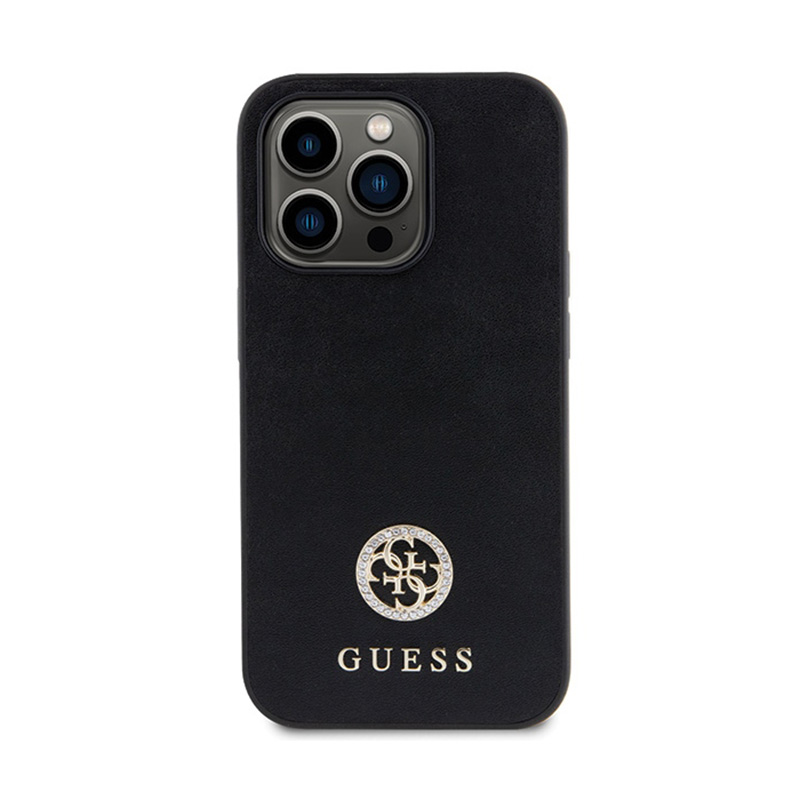 Guess 4G Strass Metal Logo - Etui iPhone 15 Pro Max (czarny)