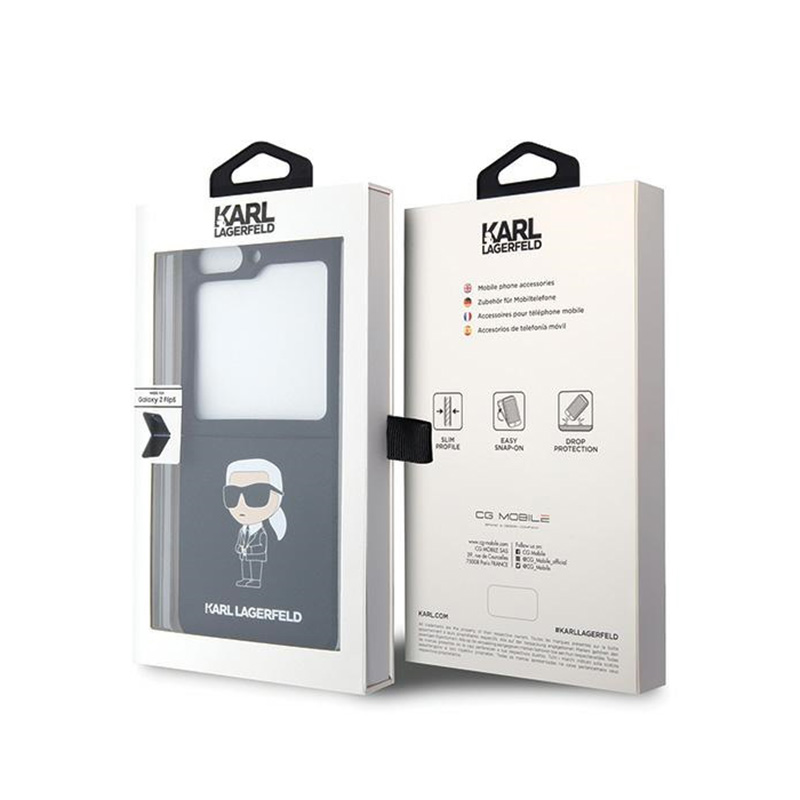 Karl Lagerfeld Silicone Ikonik - Etui Samsung Z Flip 5 (czarny)