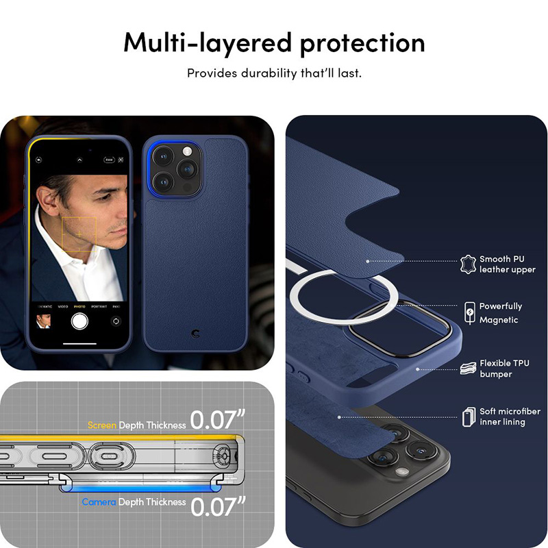Spigen Cyrill Kajuk Mag MagSafe - Etui do iPhone 15 Pro Max (Navy)
