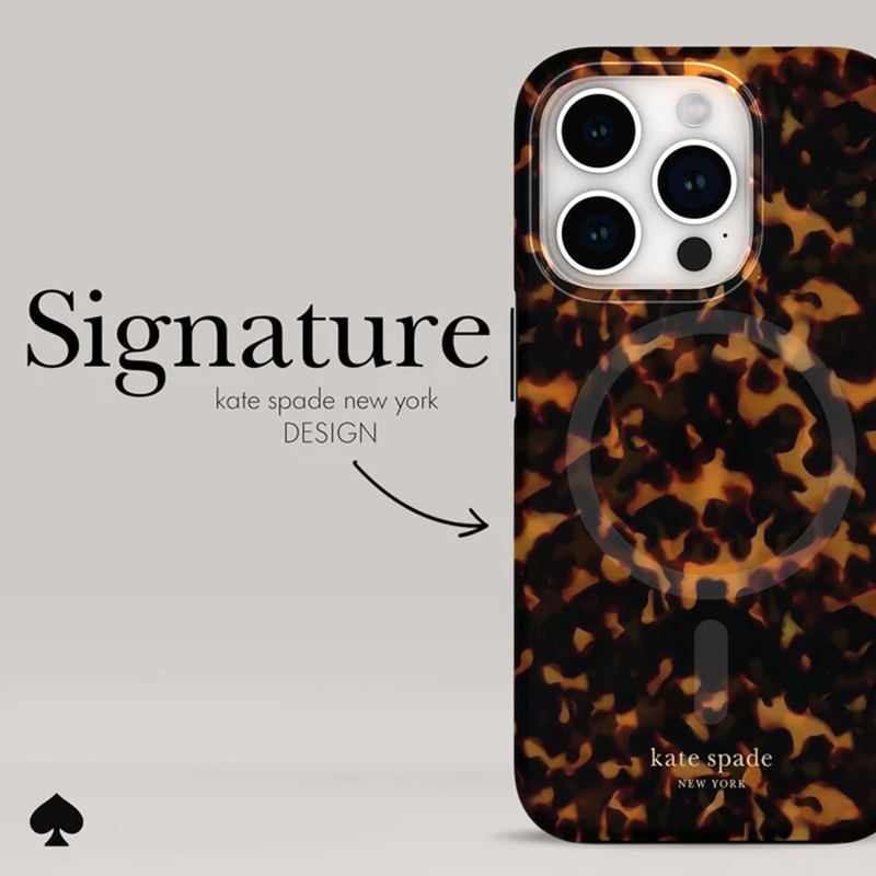 Kate Spade New York Protective MagSafe - Etui iPhone 15 Pro (Transparent Tortoise)