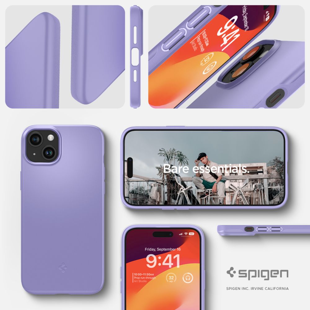 Spigen Thin Fit - Etui do iPhone 15 (Fioletowy)