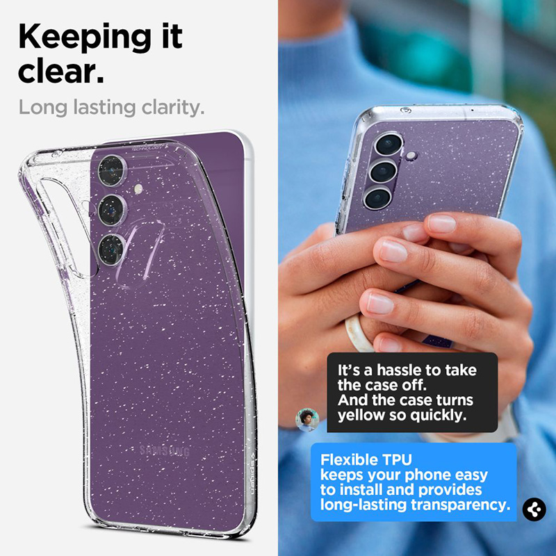 Spigen Liquid Crystal Glitter - Etui do Samsung Galaxy S23 FE (Przezroczysty)