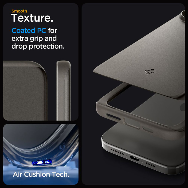 Spigen Thin Fit - Etui do iPhone 15 Pro Max (Gunmetal)