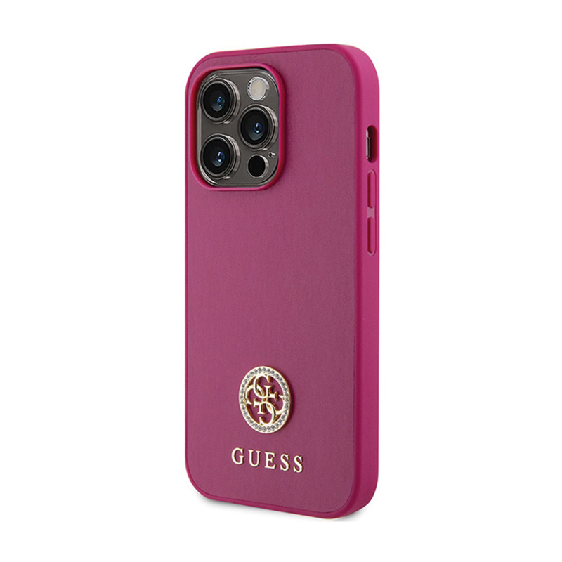Guess 4G Strass Metal Logo - Etui iPhone 15 Pro Max (różowy)