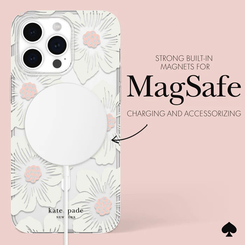 Kate Spade New York Protective MagSafe - Etui iPhone 15 Pro Max (Hollyhock Cream)