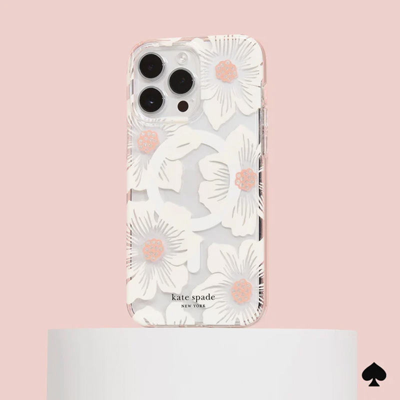Kate Spade New York Protective MagSafe - Etui iPhone 15 Pro Max (Hollyhock Cream)