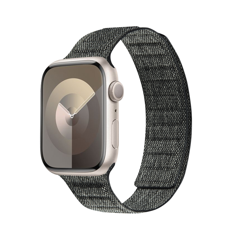 Crong Melange - Pasek magnetyczny do Apple Watch 42/44/45/49 mm (czarny melanż)