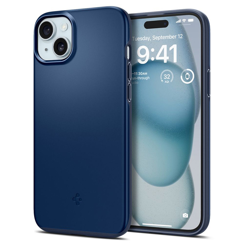 Spigen Thin Fit - Etui do iPhone 15 (Granatowy)