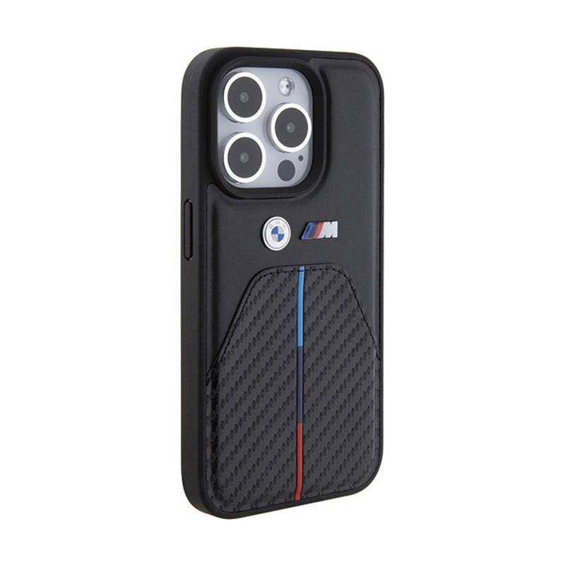BMW Stamped Tricolor Stripe - Etui iPhone 15 Pro Max (czarny)