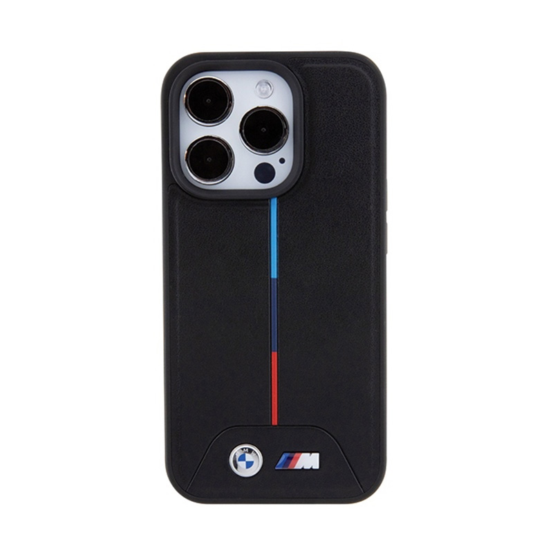 BMW Quilted Tricolor MagSafe - Etui iPhone 15 Pro (czarny)