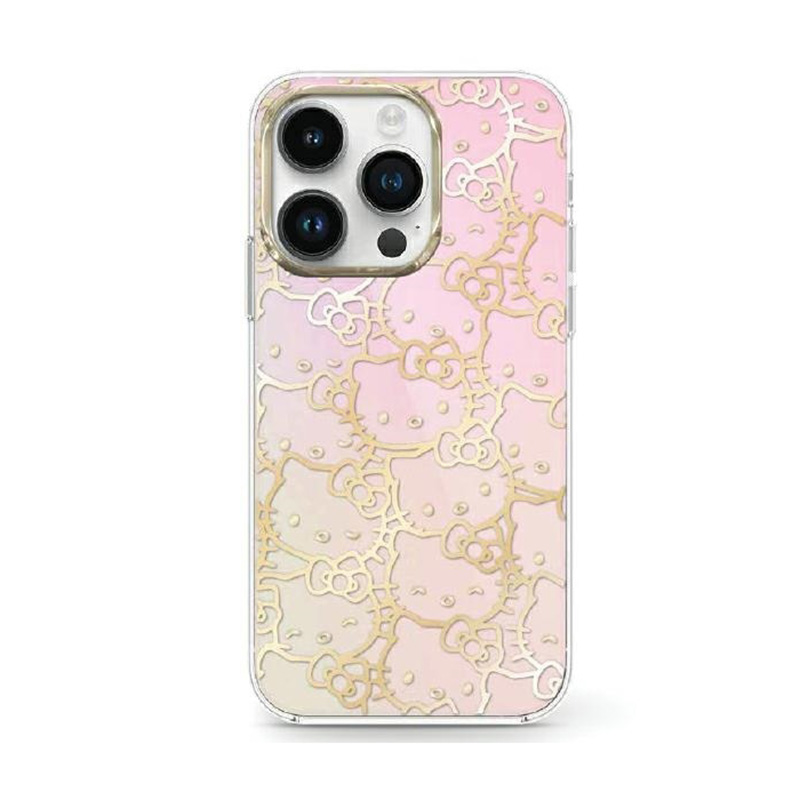 Hello Kitty IML Gradient Electrop Crowded Kitty Head - Etui iPhone 15 (różowy)
