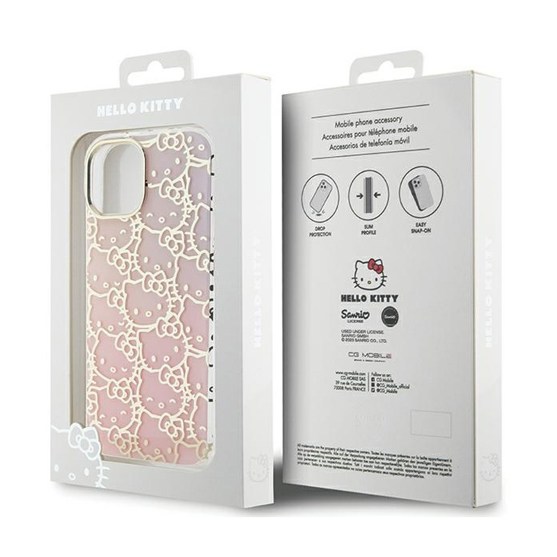 Hello Kitty IML Gradient Electrop Crowded Kitty Head - Etui iPhone 15 (różowy)