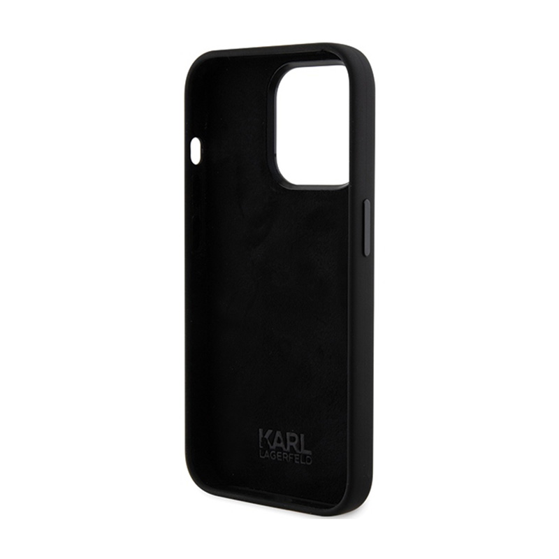 Karl Lagerfeld Silicone Karl & Choupette Heads - Etui iPhone 15 Pro (czarny)