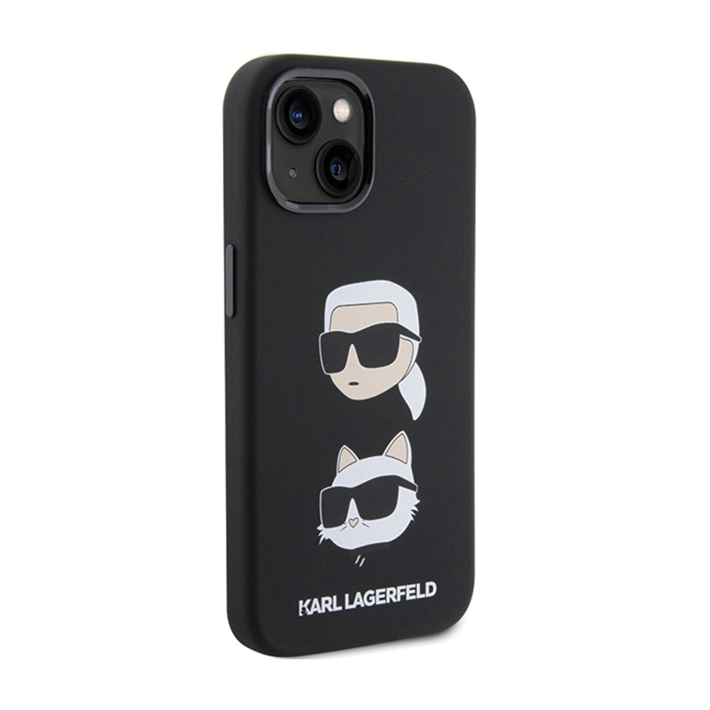 Karl Lagerfeld Silicone Karl & Choupette Heads - Etui iPhone 15 Plus (czarny)