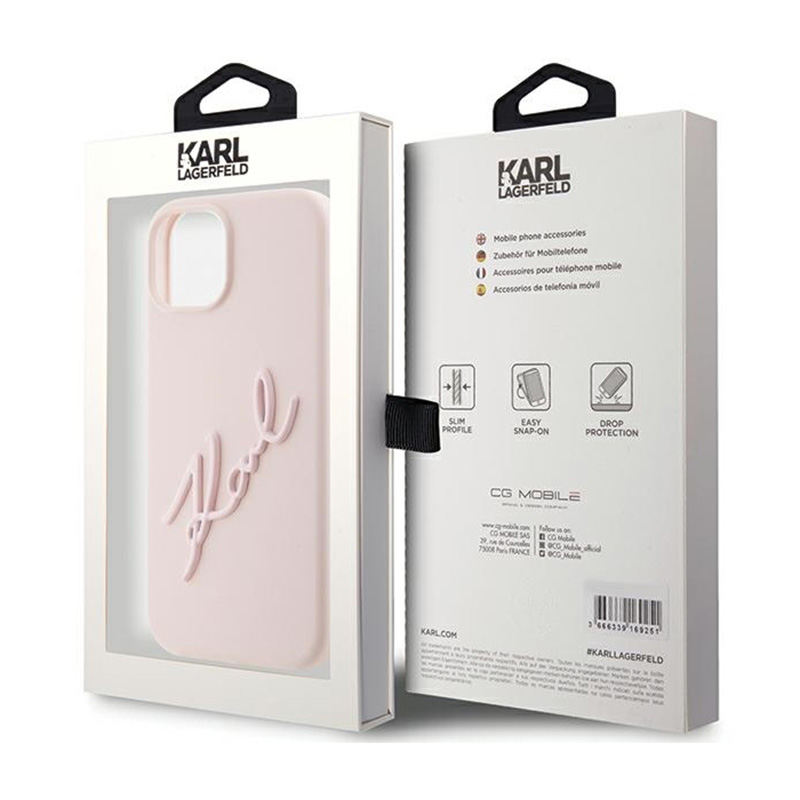Karl Lagerfeld Silicone Karl Script - Etui iPhone 15 (różowy)