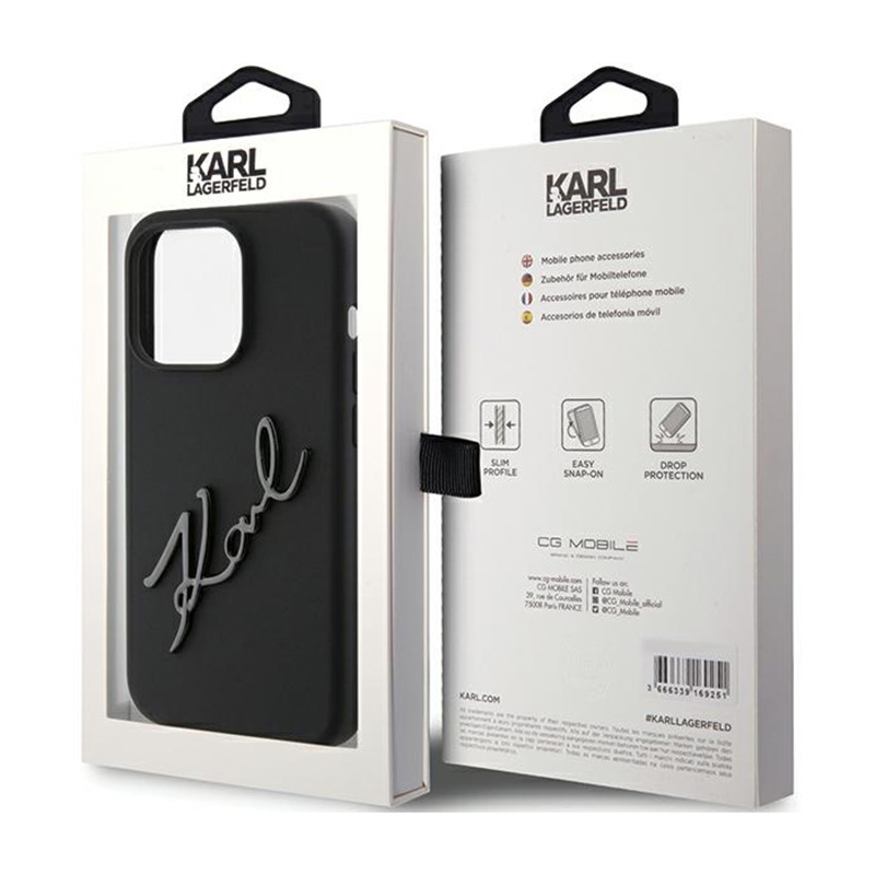 Karl Lagerfeld Silicone Karl Script - Etui iPhone 15 Pro Max (czarny)