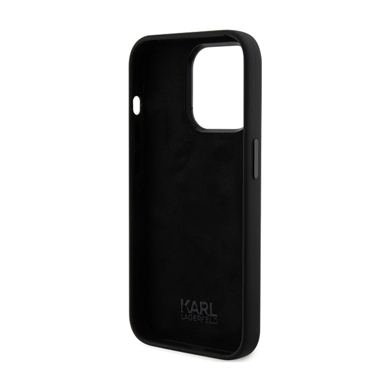 Karl Lagerfeld Silicone Ikonik Metal Pin - Etui iPhone 15 Pro Max (czarny)
