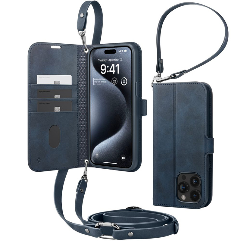 Spigen Wallet S Pro - Etui do iPhone 15 Pro Max (Navy)