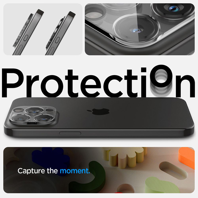 Spigen Optik.TR Camera Protector - Szkło ochronne na obiektyw do iPhone 15 Pro / 15 Pro Max / iPhone 14 Pro / 14 Pro Max (2 szt) (Przezroczysty)