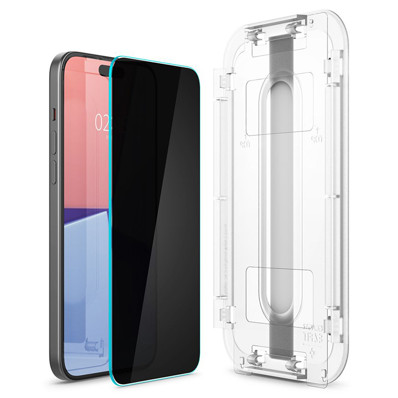 Spigen GLAS.TR EZ FIT Privacy - Szkło hartowane z filtrem prywatyzującym do iPhone 15