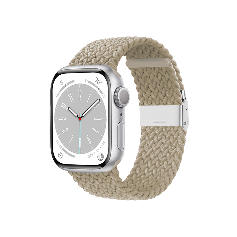 Crong Wave Band - Pleciony pasek do Apple Watch 38/40/41 mm (kamienny beż)