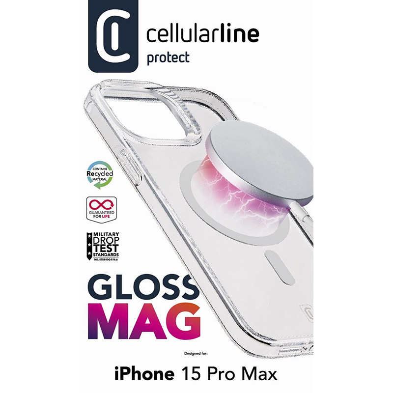 Cellularline Gloss Mag - Etui iPhone 15 Pro Max MagSafe (przezroczysty)
