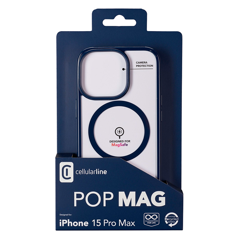 Cellularline Pop Mag - Etui iPhone 15 Pro Max MagSafe (granatowy)