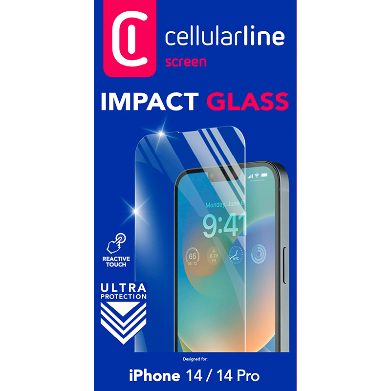 Cellularline Impact Glass - Hartowane szkło ochronne iPhone 14 / iPhone 14 Pro