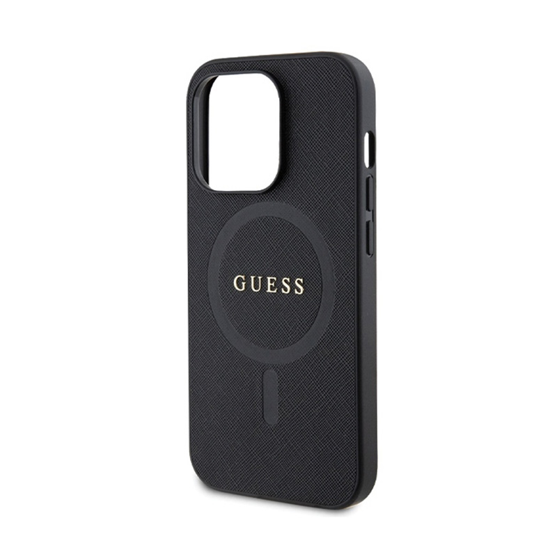 Guess Saffiano MagSafe - Etui iPhone 14 Pro (czarny)