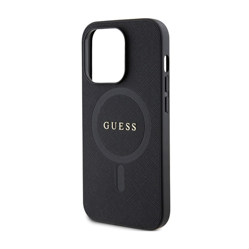 Guess Saffiano MagSafe - Etui iPhone 14 Pro Max (czarny)