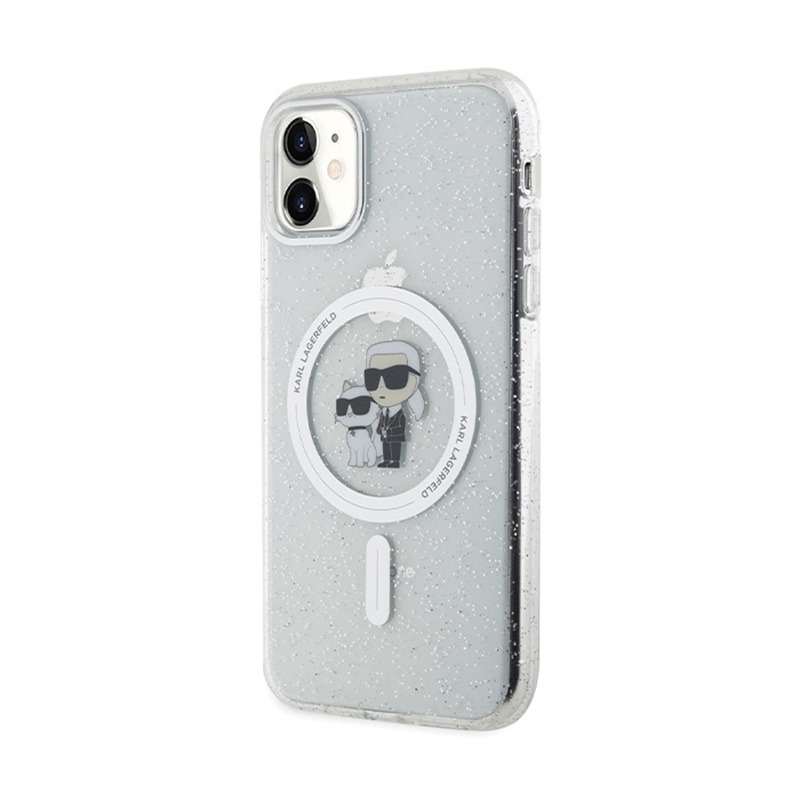 Karl Lagerfeld Karl & Choupette Glitter MagSafe - Etui iPhone 11 (przezroczysty)