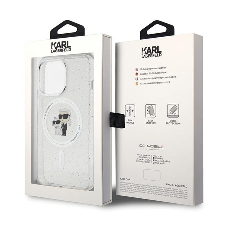 Karl Lagerfeld Karl & Choupette Glitter MagSafe - Etui iPhone 13 Pro (przezroczysty)