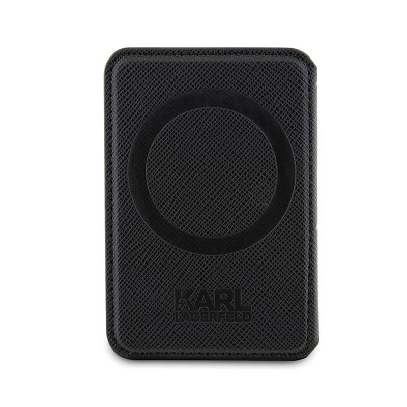 Karl Lagerfeld Wallet Cardslot Stand MagSafe Saffiano Monogram Choupette - Portfel magnetyczny z funkcją standu (czarny)