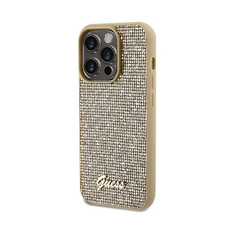 Guess Disco Metal Script - Etui iPhone 14 Pro Max (złoty)