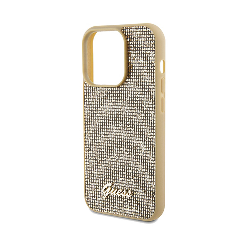 Guess Disco Metal Script - Etui iPhone 14 Pro Max (złoty)