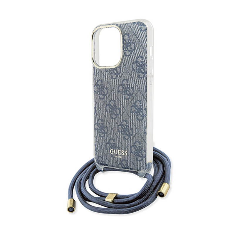 Guess Crossbody Cord 4G Print - Etui iPhone 15 Pro (niebieski)