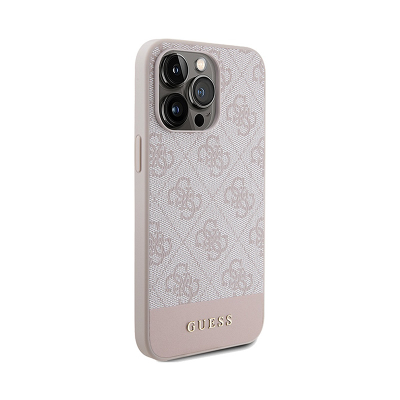 Guess 4G Bottom Stripe Collection - Etui iPhone 15 Pro Max (różowy)