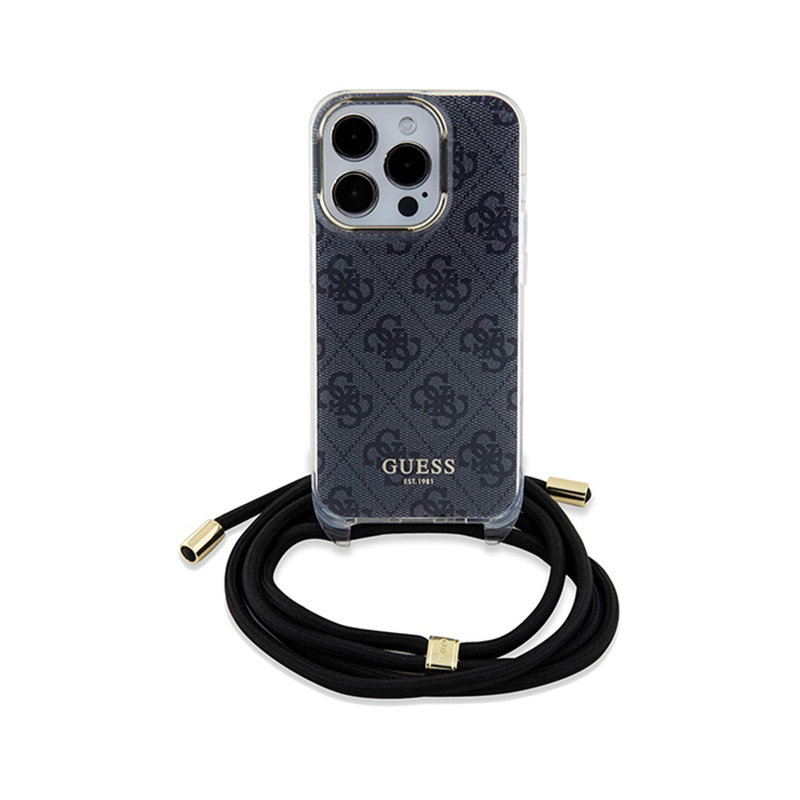 Guess Crossbody Cord 4G Print - Etui iPhone 15 Pro Max (czarny)