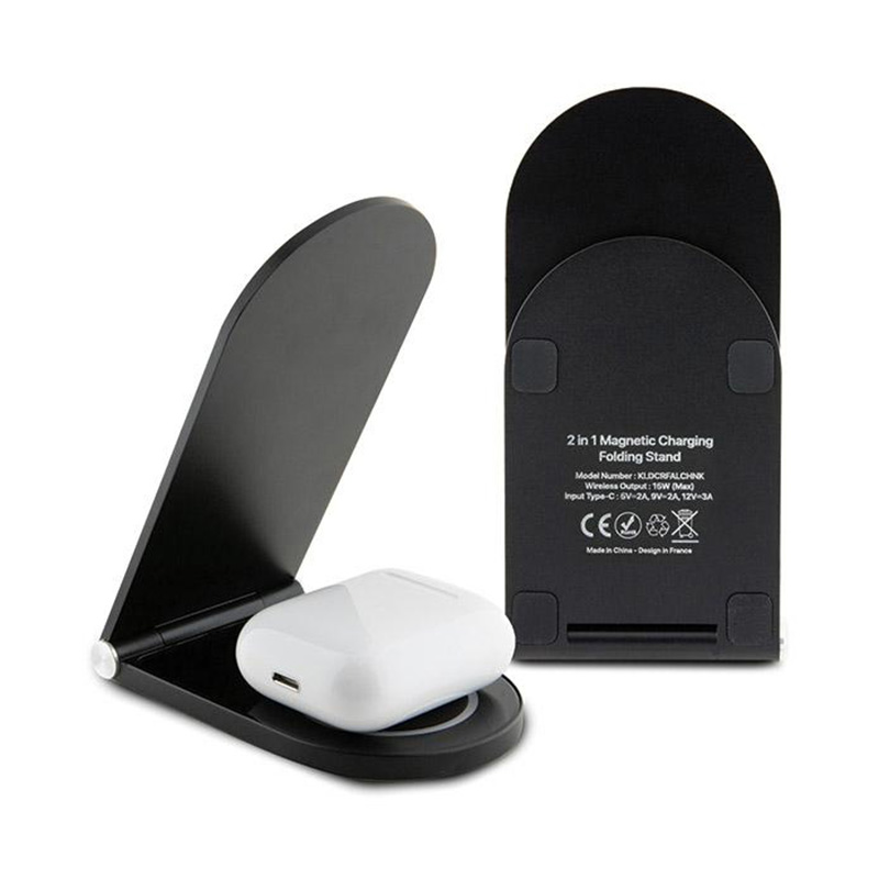 Karl Lagerfeld Choupette MagSafe - Składana ładowarka indukcyjna 2w1 z MagSafe do iPhone i AirPods 15W (czarny)